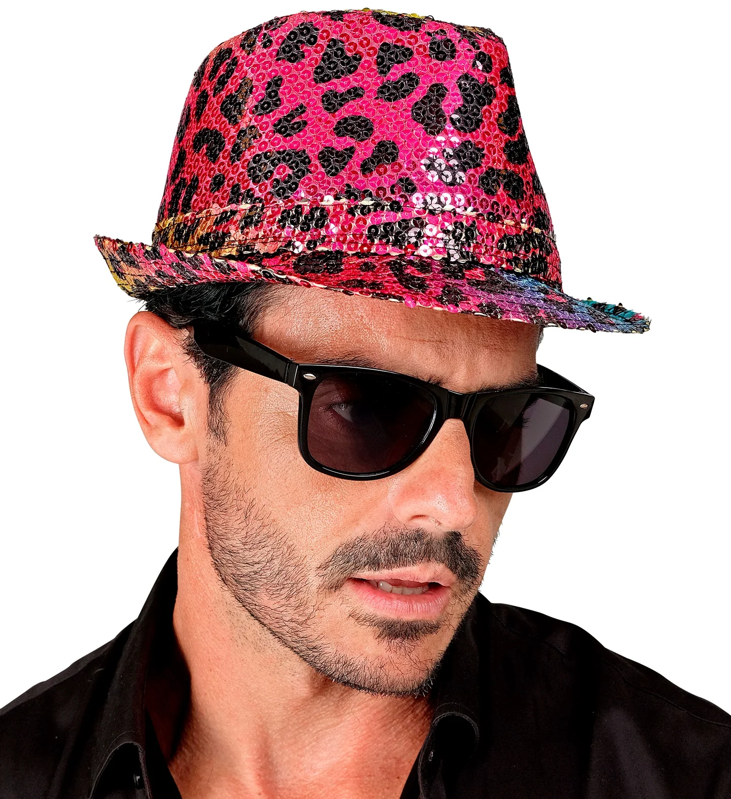 Fedora pailletten regenboog luipaard hoed - Image 2
