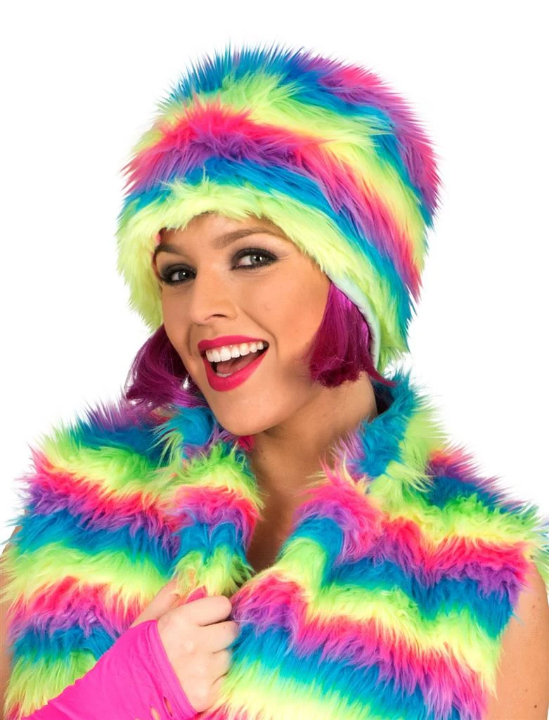Regenboog bontmuts
