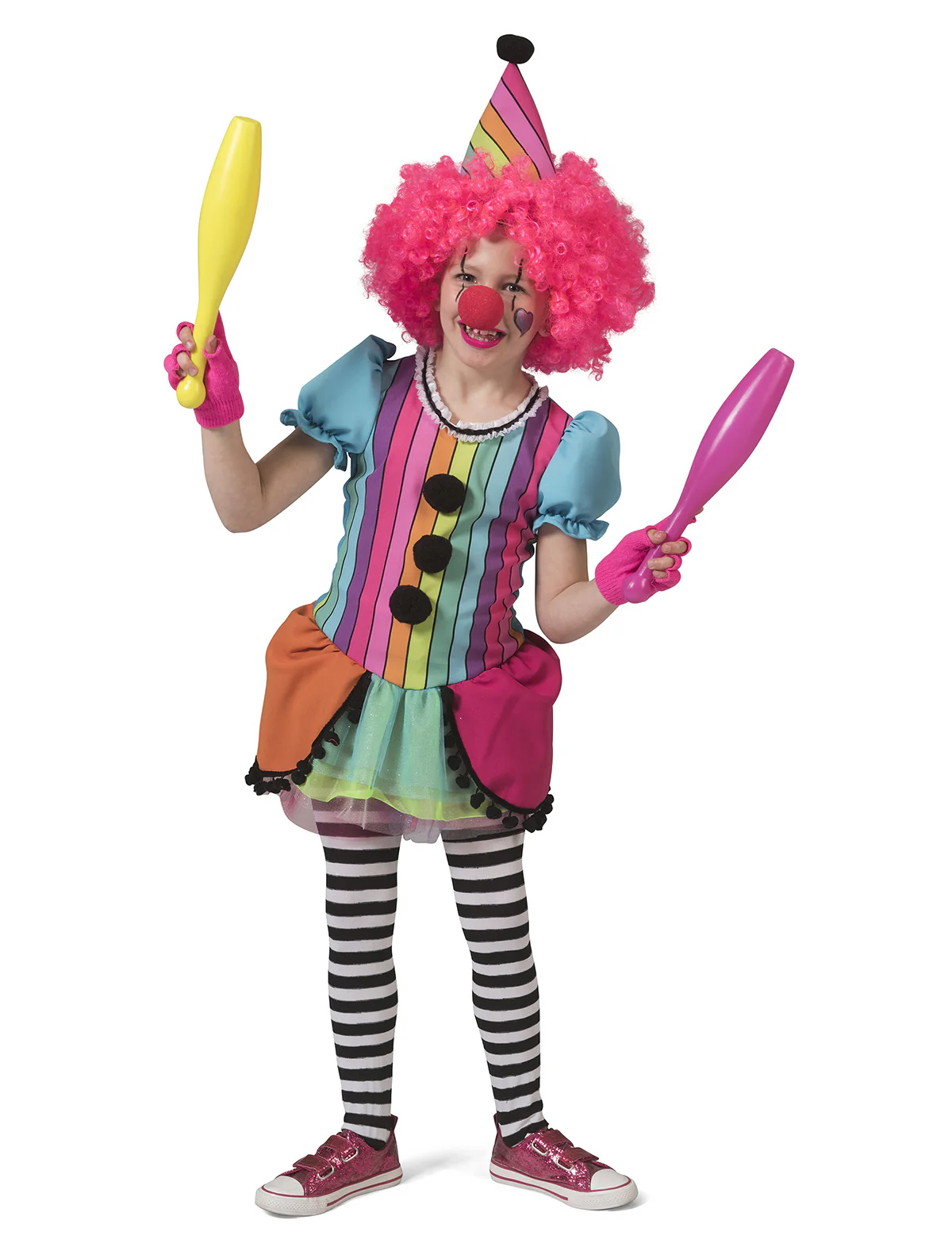 Regenboog clownspakje Mila meiden