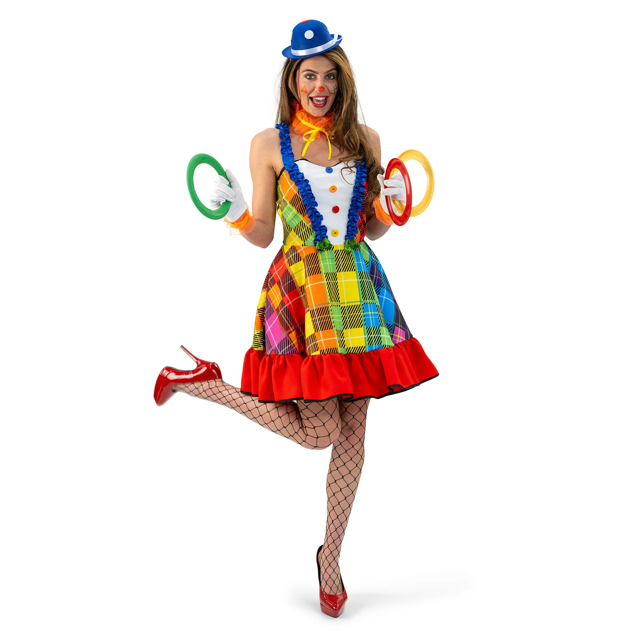 Regenboog Clowns jurk dames Rosy - Image 2
