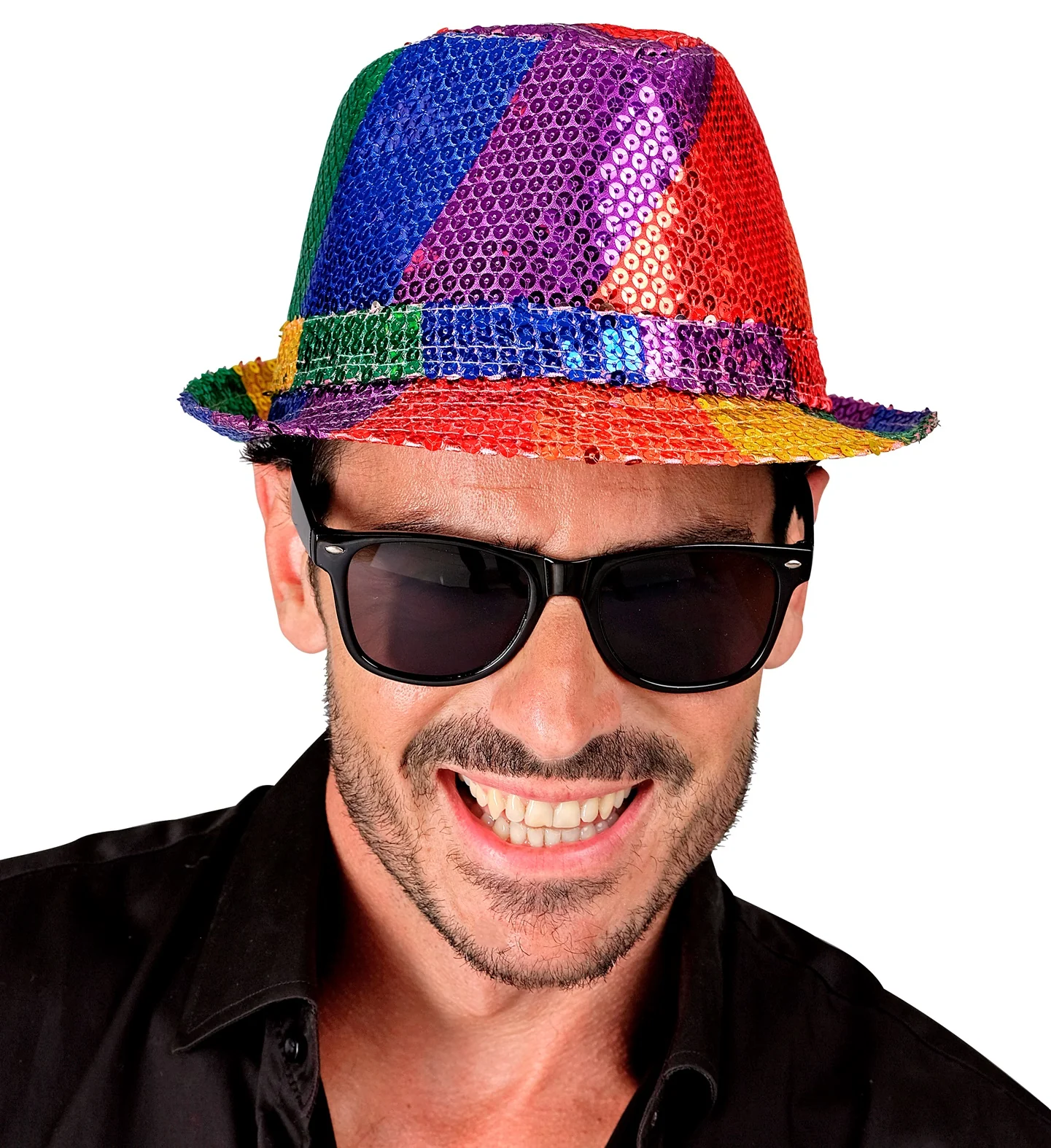 Fedora pailletten regenboog hoed - Image 2
