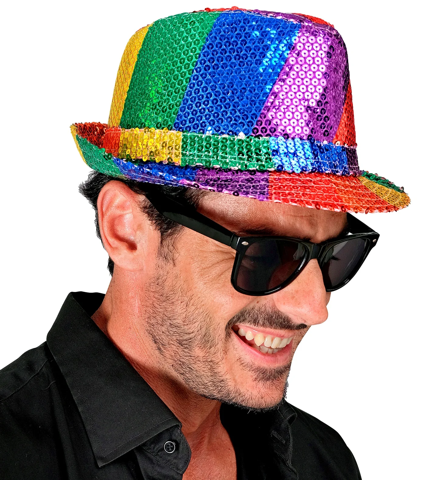 Fedora pailletten regenboog hoed - Image 3