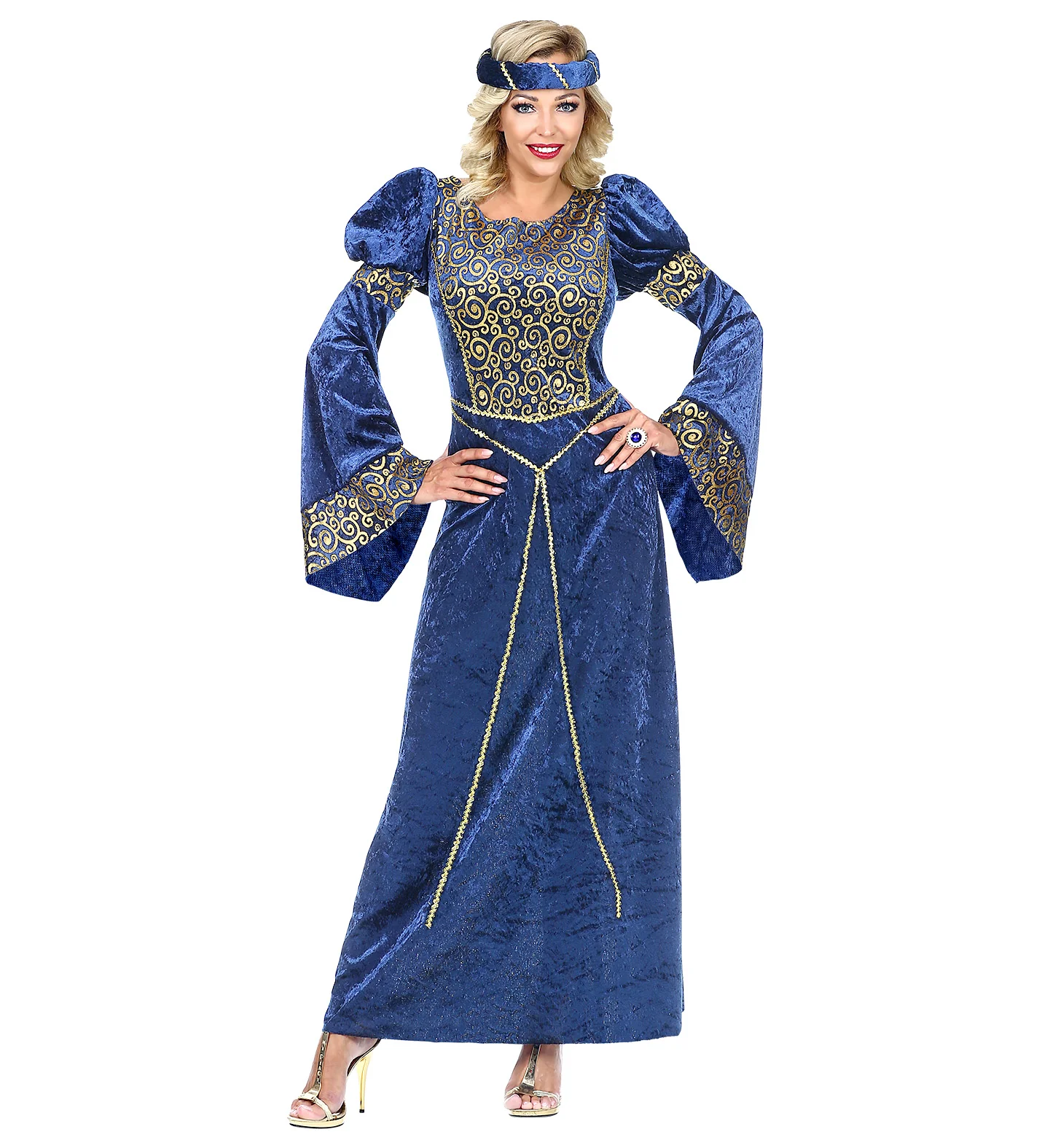 Renaissance kostuum blauw - Image 4