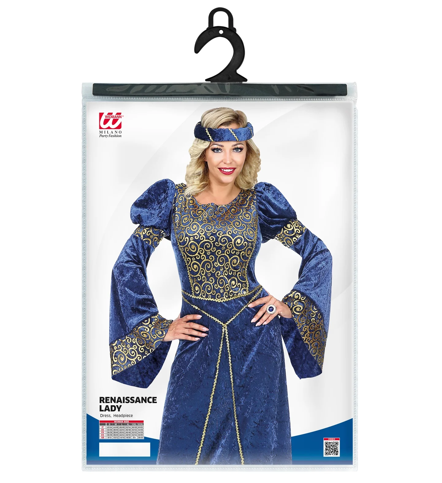 Renaissance kostuum blauw - Image 5