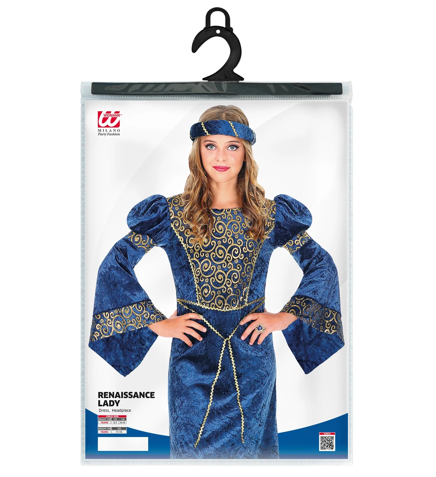 Renaissance jurk blauw - Image 4