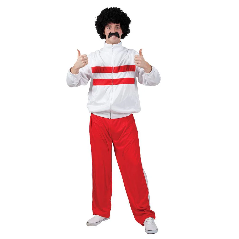 Retro trainingspak 80's wit/rood