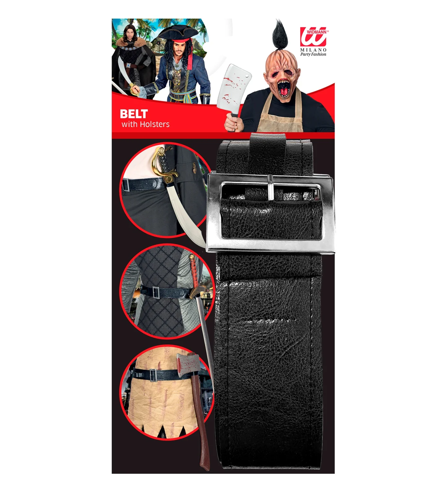 Zwarte riem met 4 holsters voor wapenn - Image 5