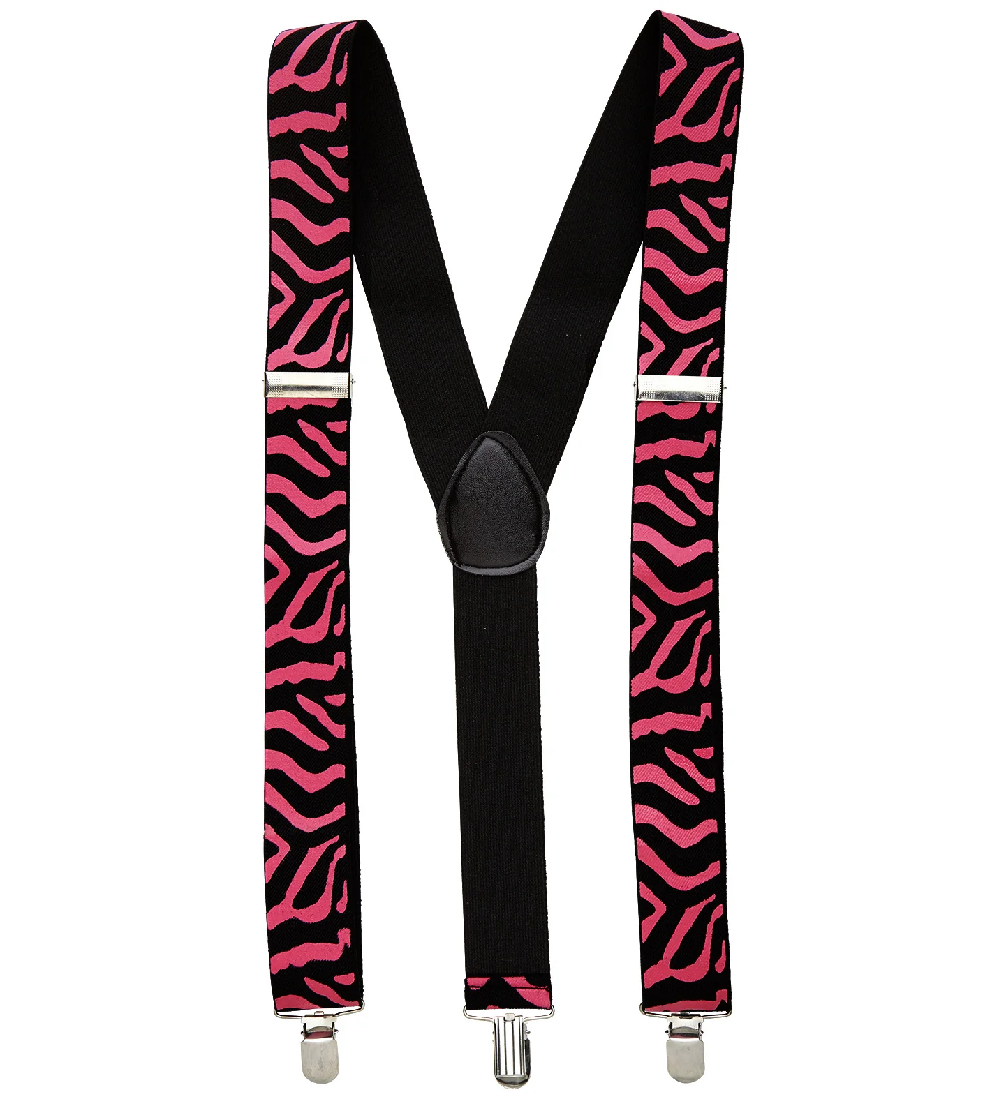 Zwart-roze bretel zebra motief