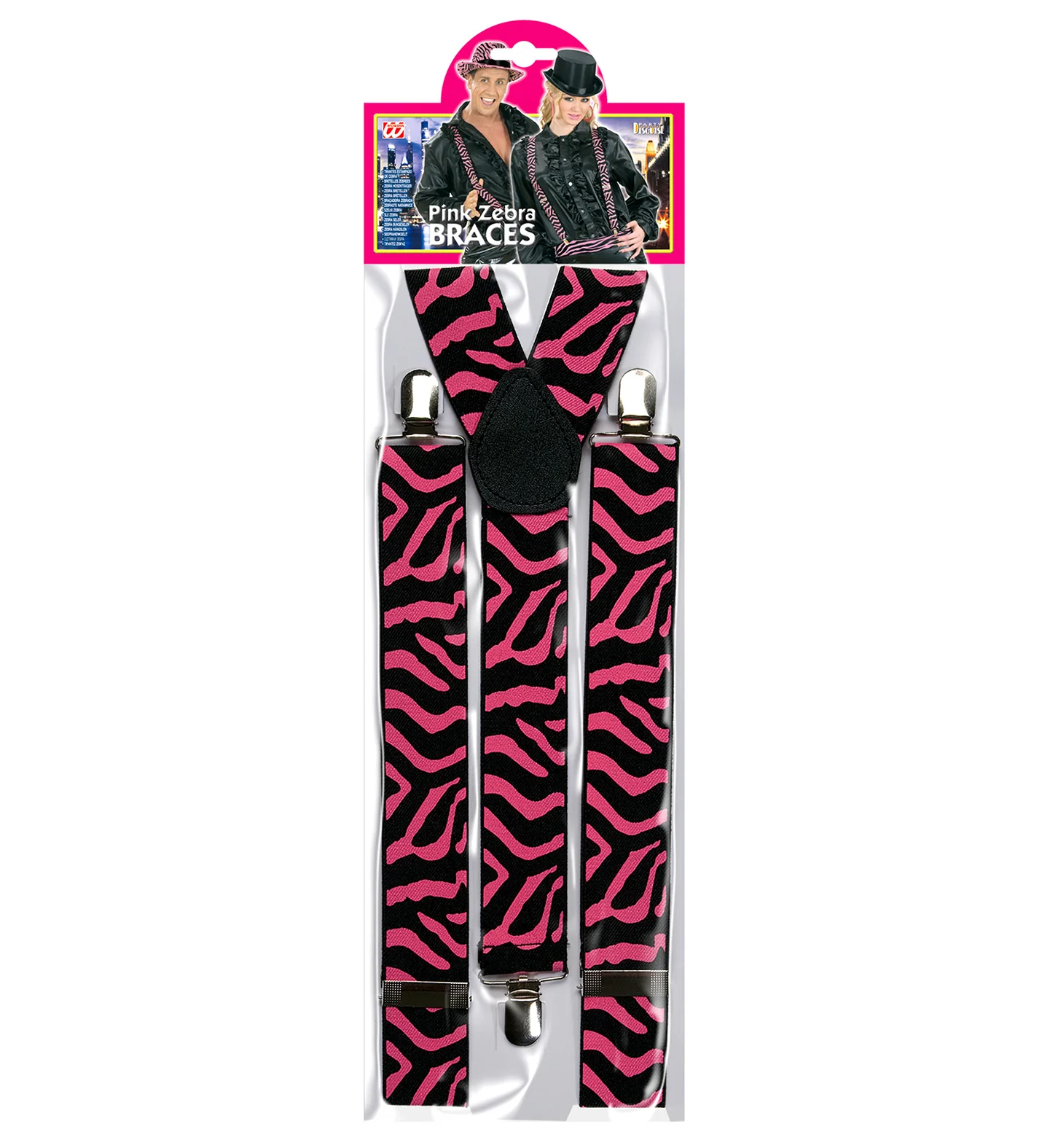 Zwart-roze bretel zebra motief - Image 4