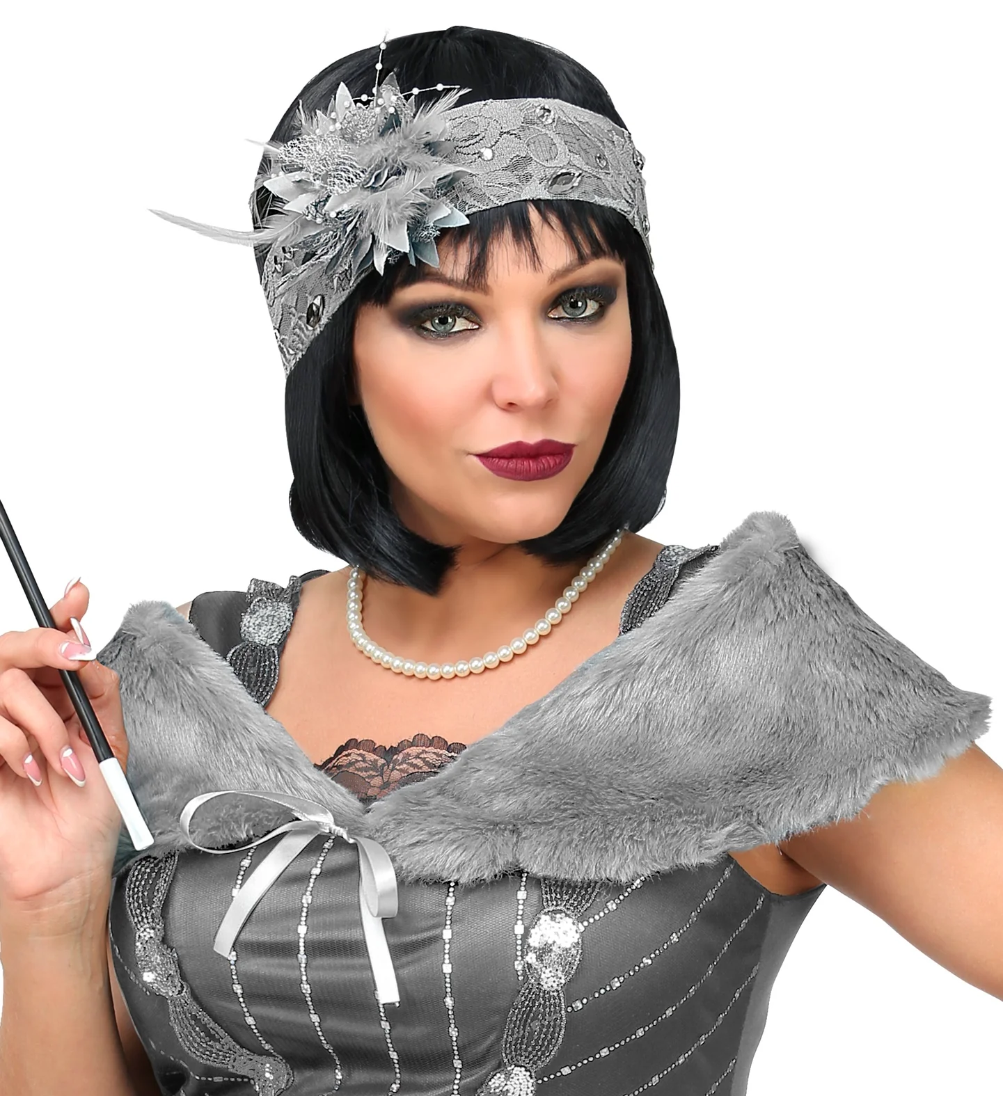Verkleedset Roaring 20's grijs - Image 3