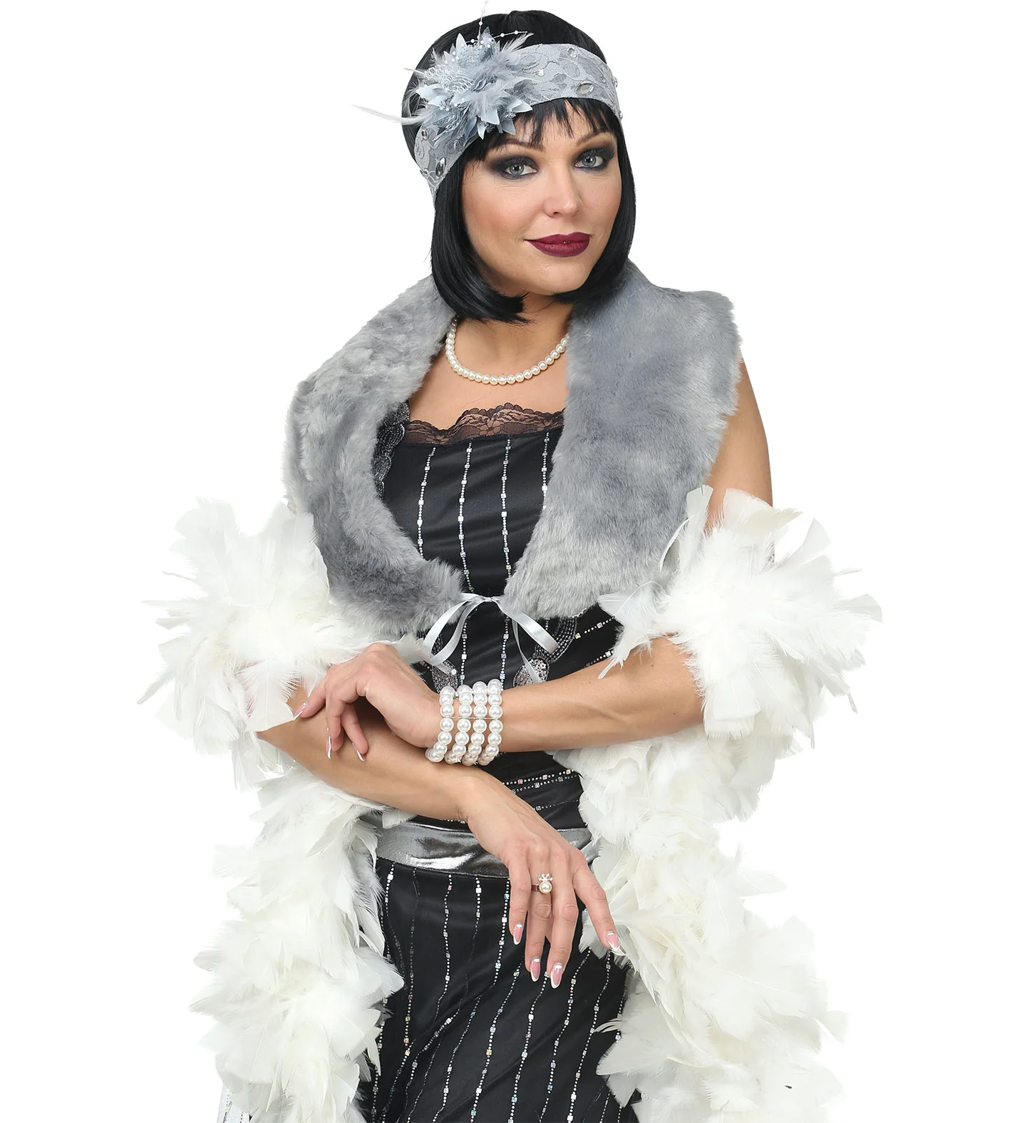 Verkleedset Roaring 20's grijs - Image 5