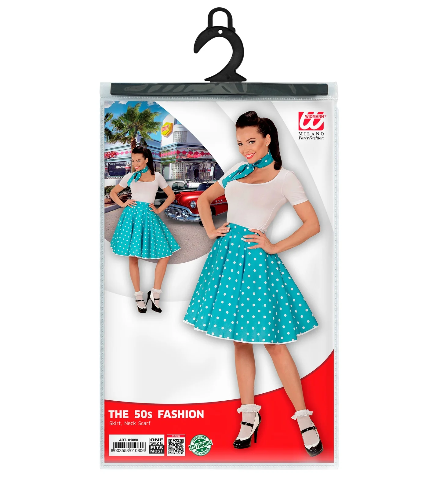 Rock en Roll rokje blauw met halsbandje - Image 4