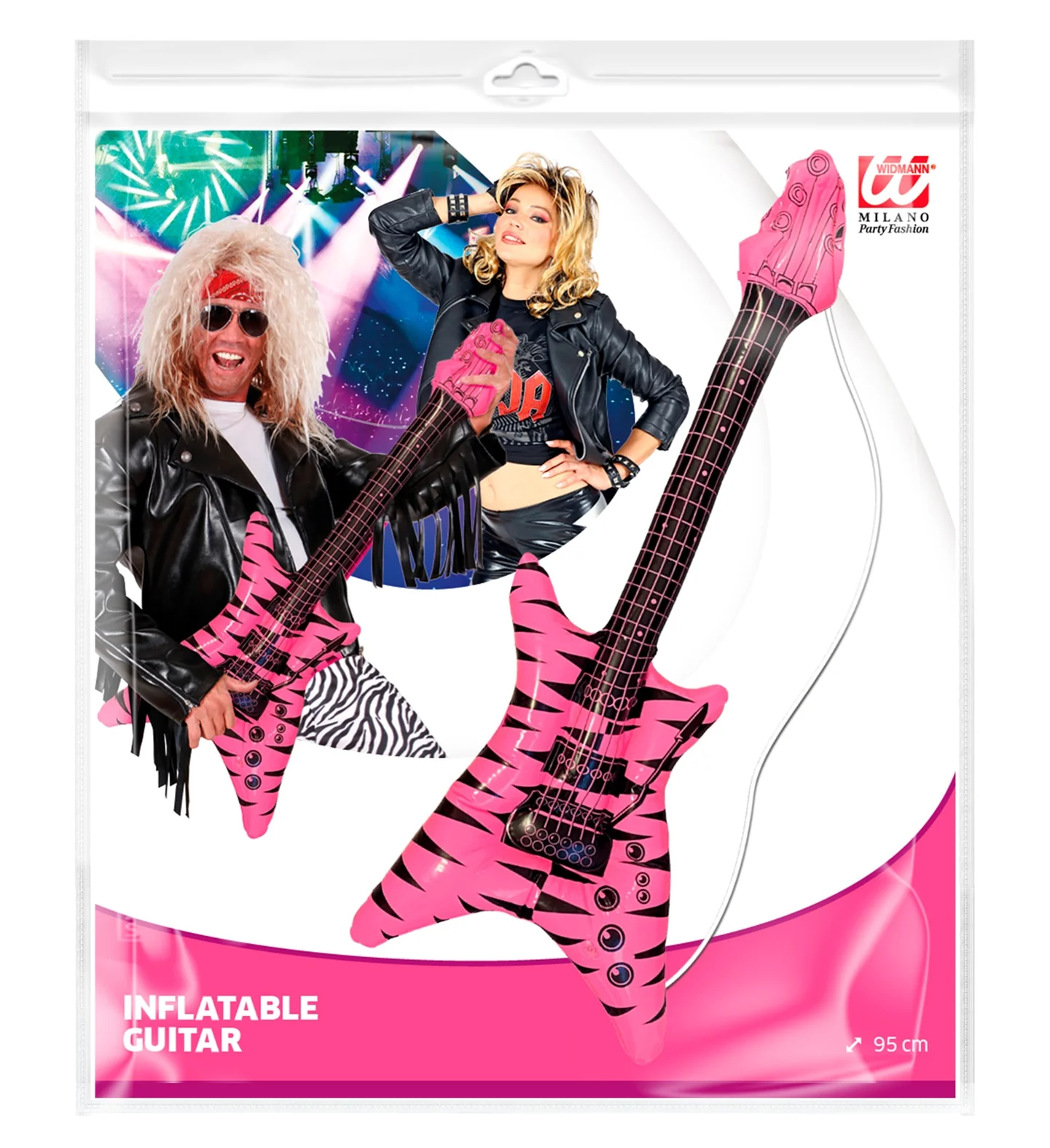 Opblaasbare rock gitaar roze - Image 4