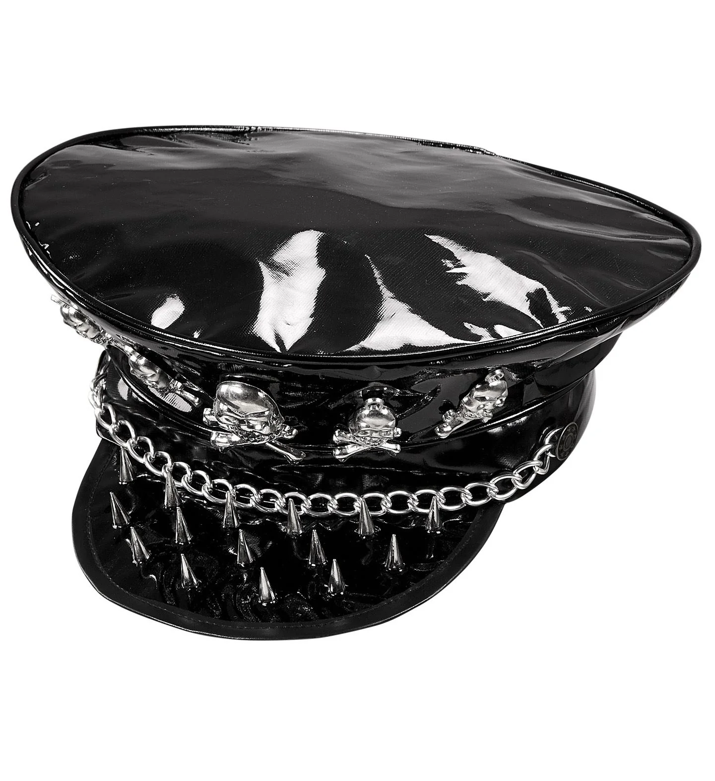 Rocker hoed met schedeltje en ketting