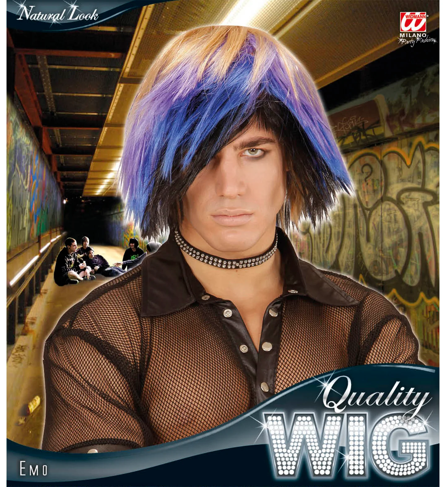 Rocker pruik Emo - Image 4