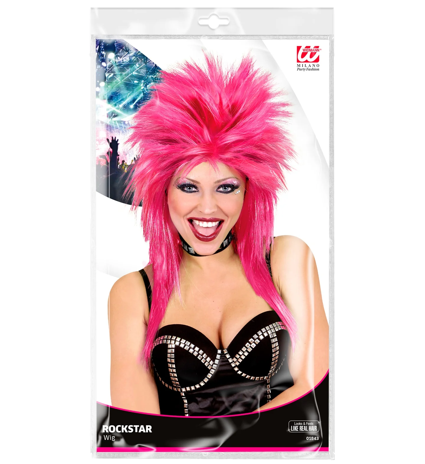 Rockster pruik roze punk - Image 2
