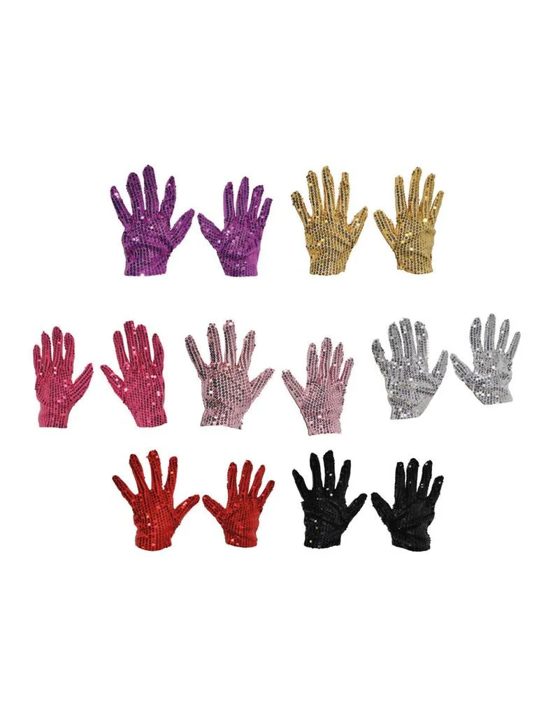 Rode glitter handschoenen met pailletten - Image 2