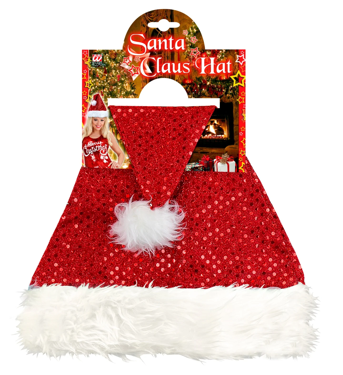 Rode glitter kerstmuts - Image 3