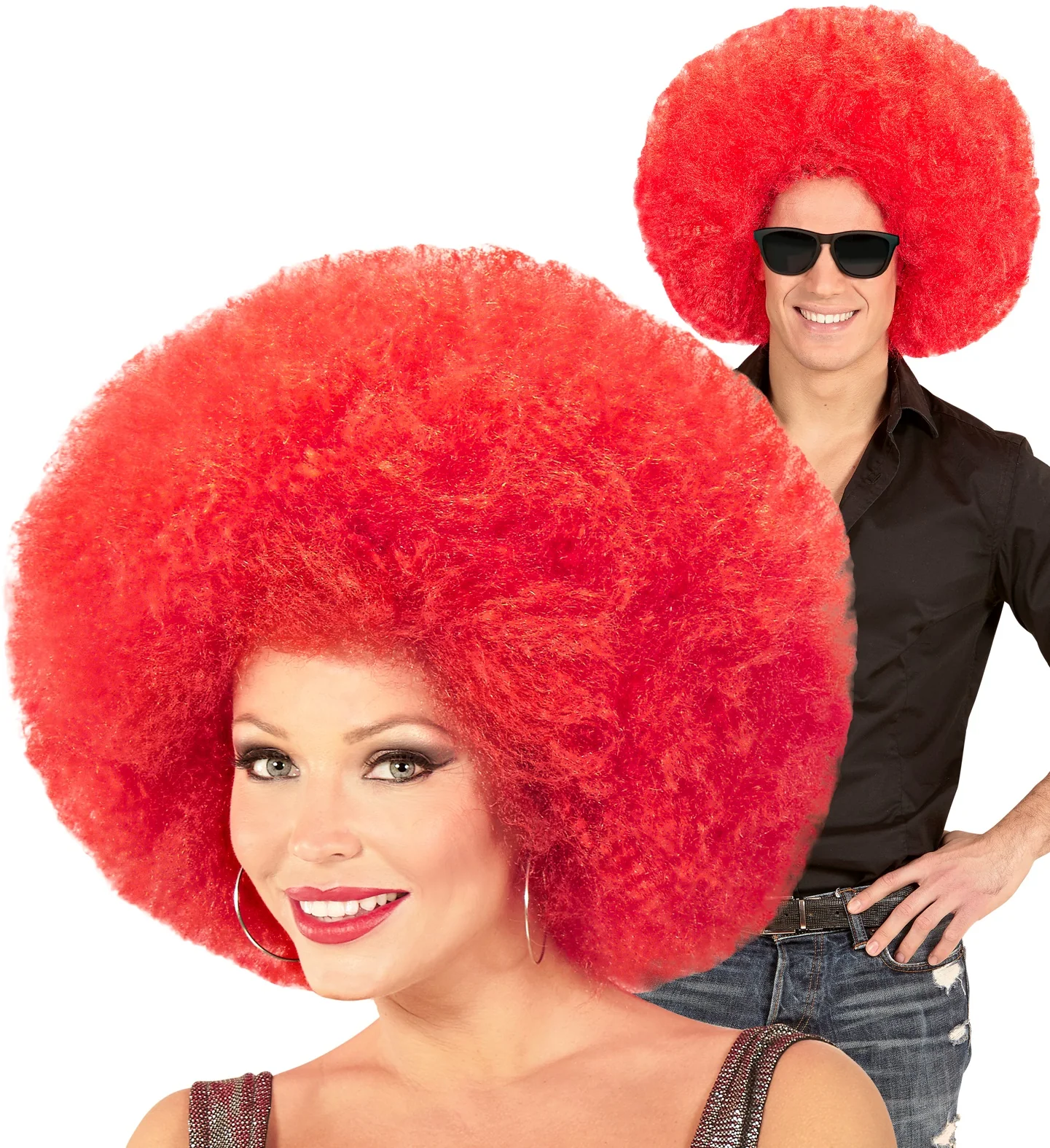 Rode oversized Afropruik - Image 4