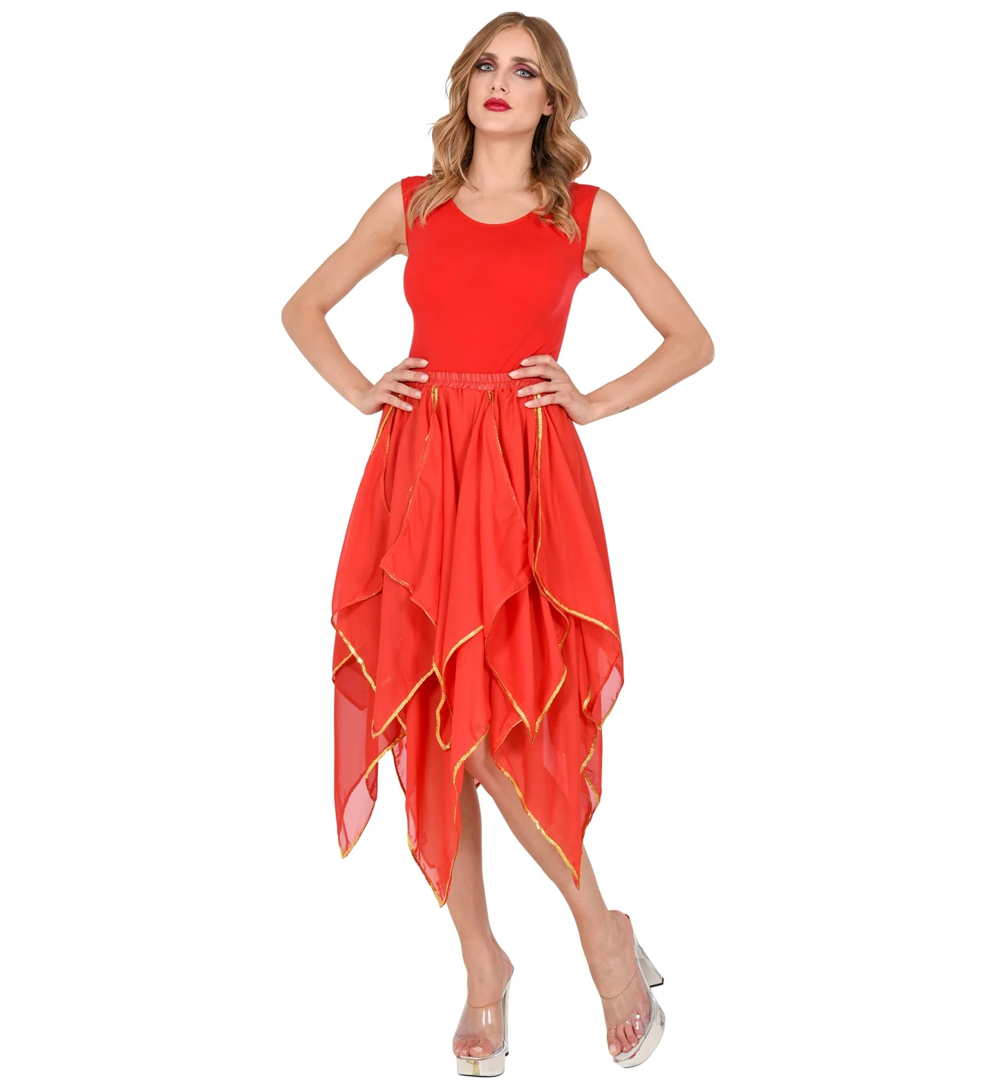 Rode chiffon rok - Image 2