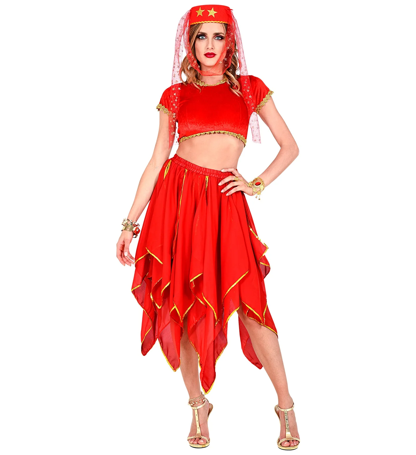 Rode chiffon rok - Image 4