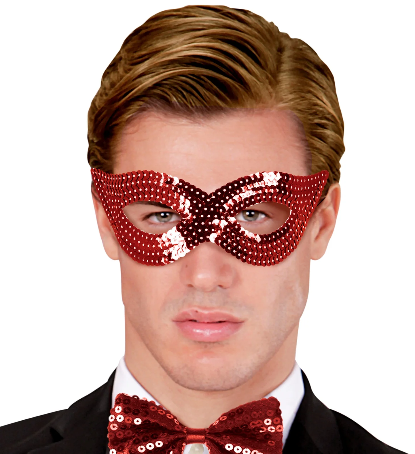 Rood oogmasker pailletten - Image 2