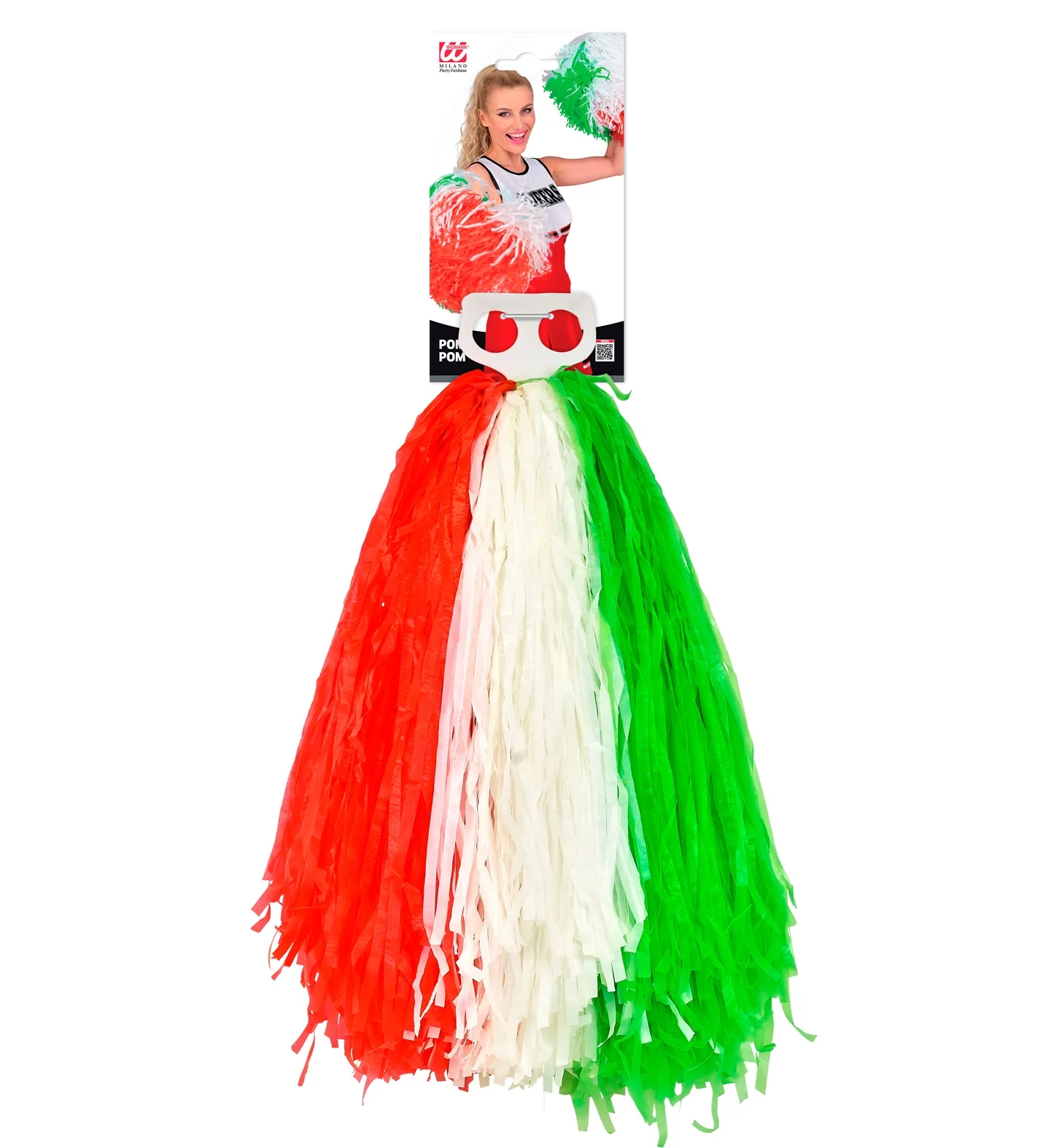 Rood wit groene cheerleader pom pom - Image 3