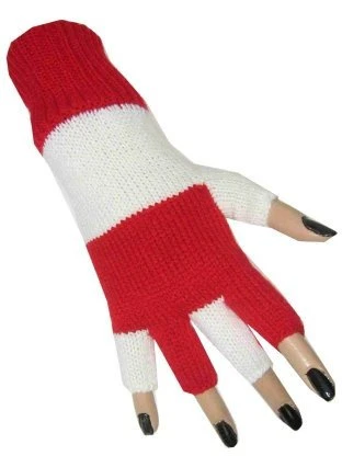 Rood witte vingerloze handschoenen - Image 2