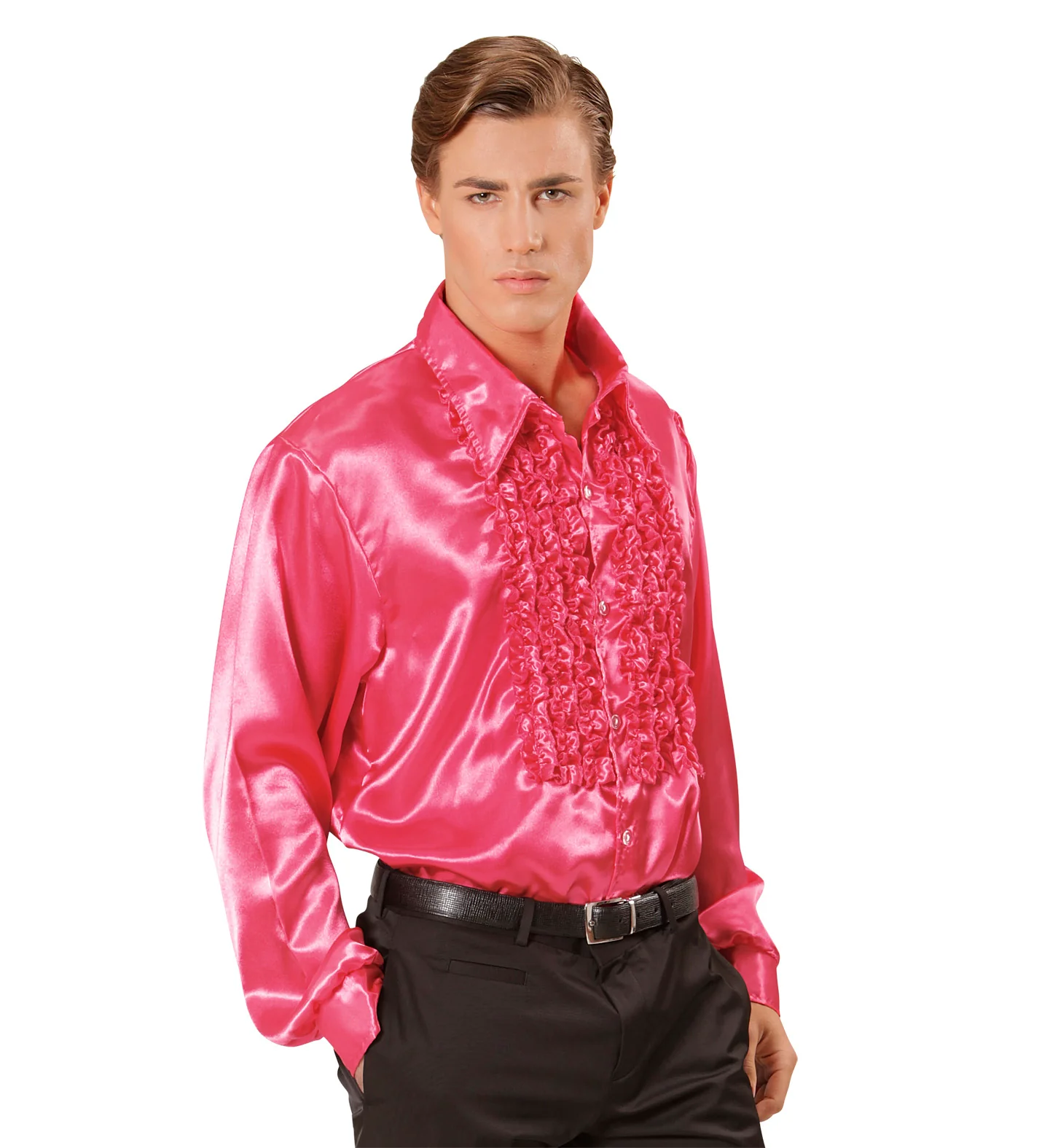 Ruche blouse satijn roze - Image 2