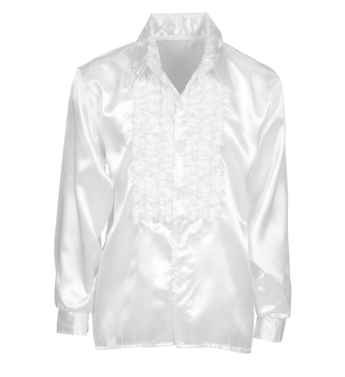Ruche blouse satijn wit