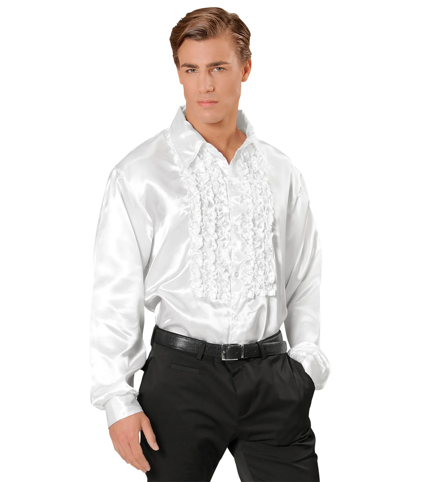 Ruche blouse satijn wit - Image 2