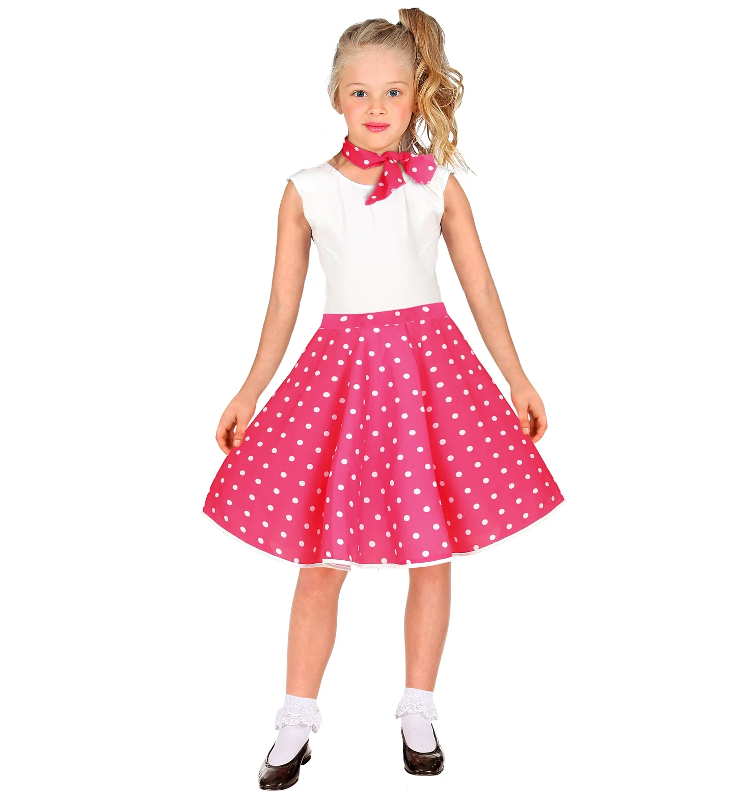 Jaren 50 rok roze wit Holly - Image 2