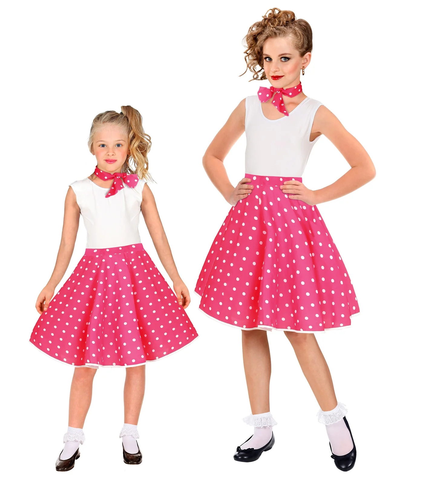 Jaren 50 rok roze wit Holly - Image 3