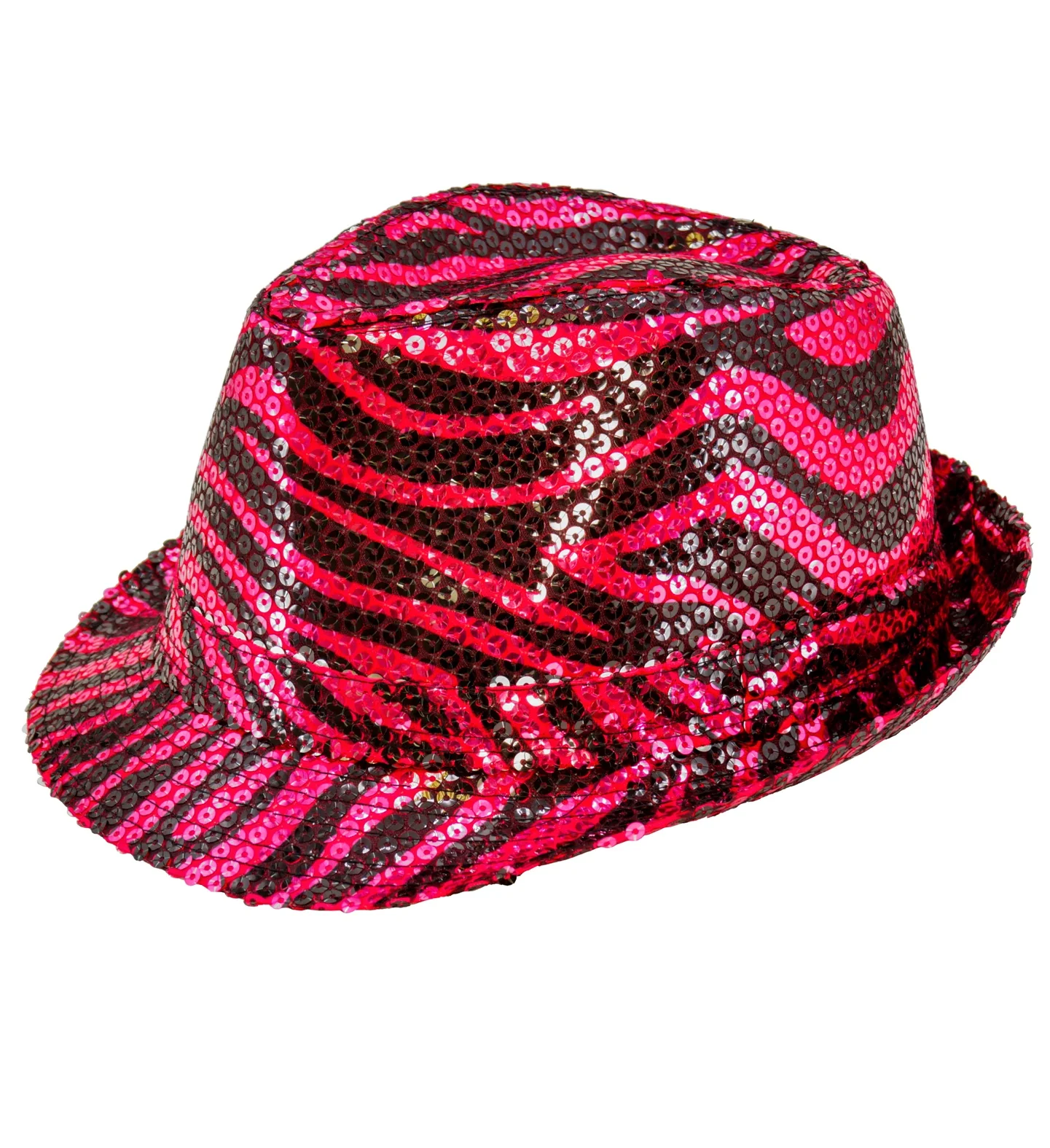 Fedora pailletten roze tijger print hoed