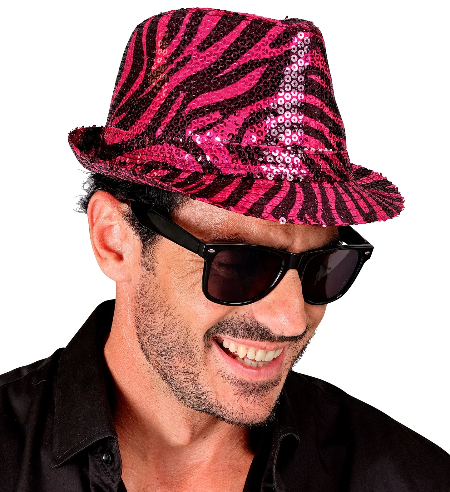 Fedora pailletten roze tijger print hoed - Image 2
