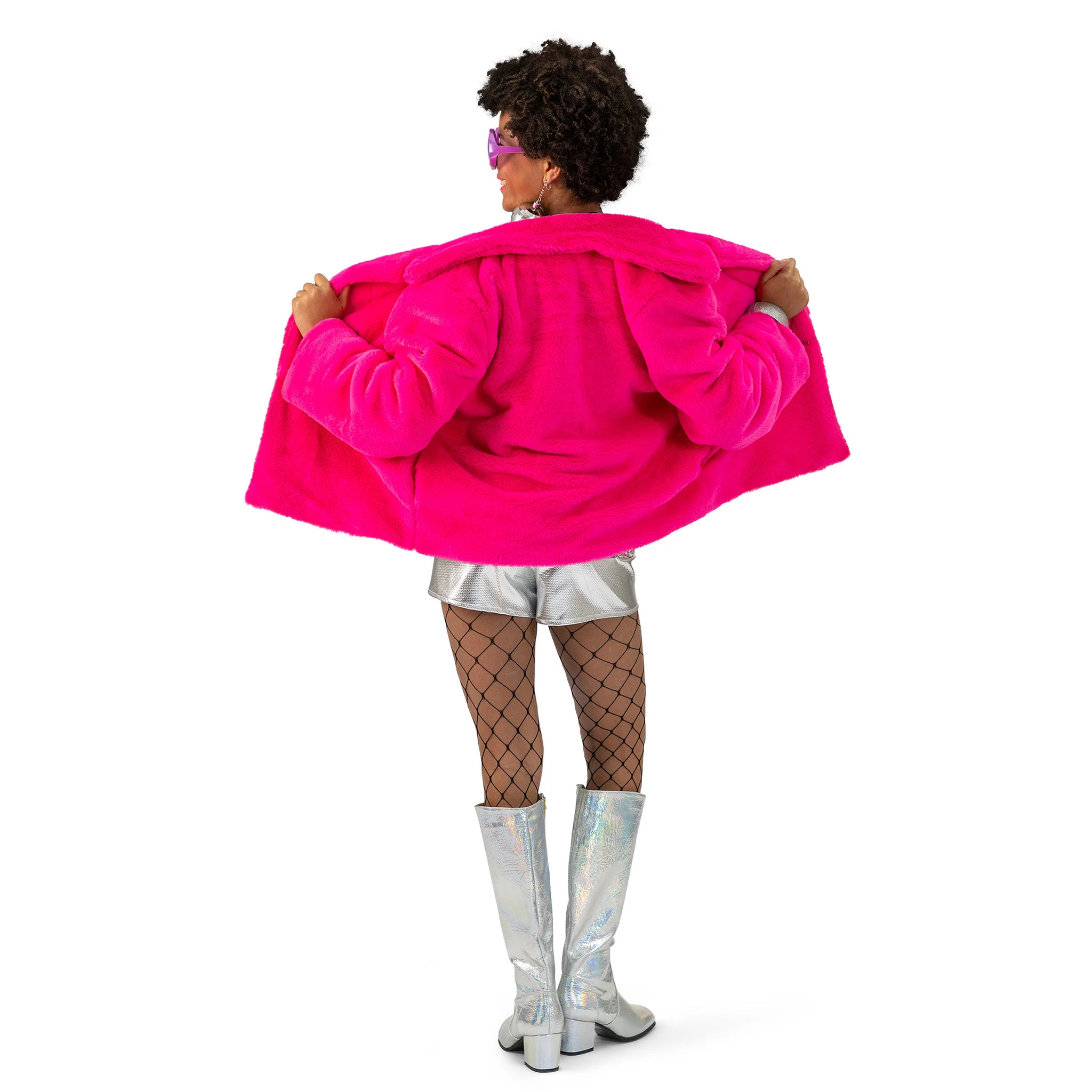 Roze bontjas fluffy - Image 3