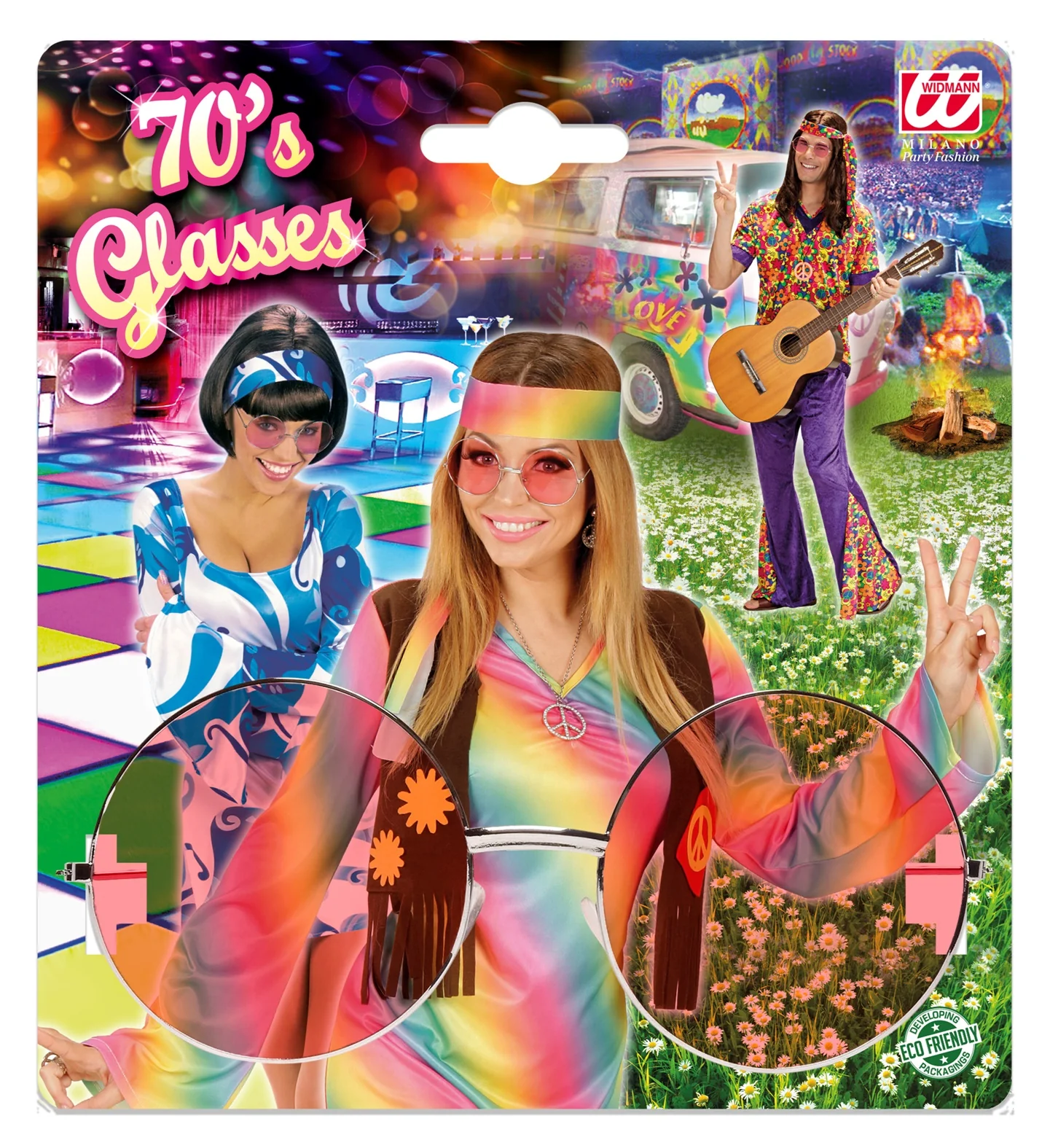 Roze bril 70-er jaren Flower Power - Image 4