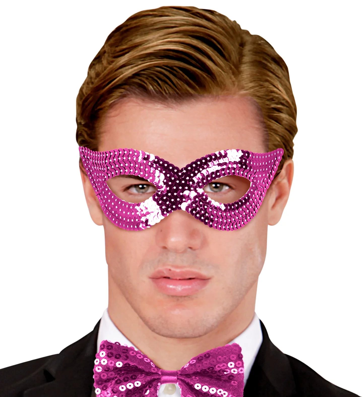 Roze oogmasker pailletten - Image 2