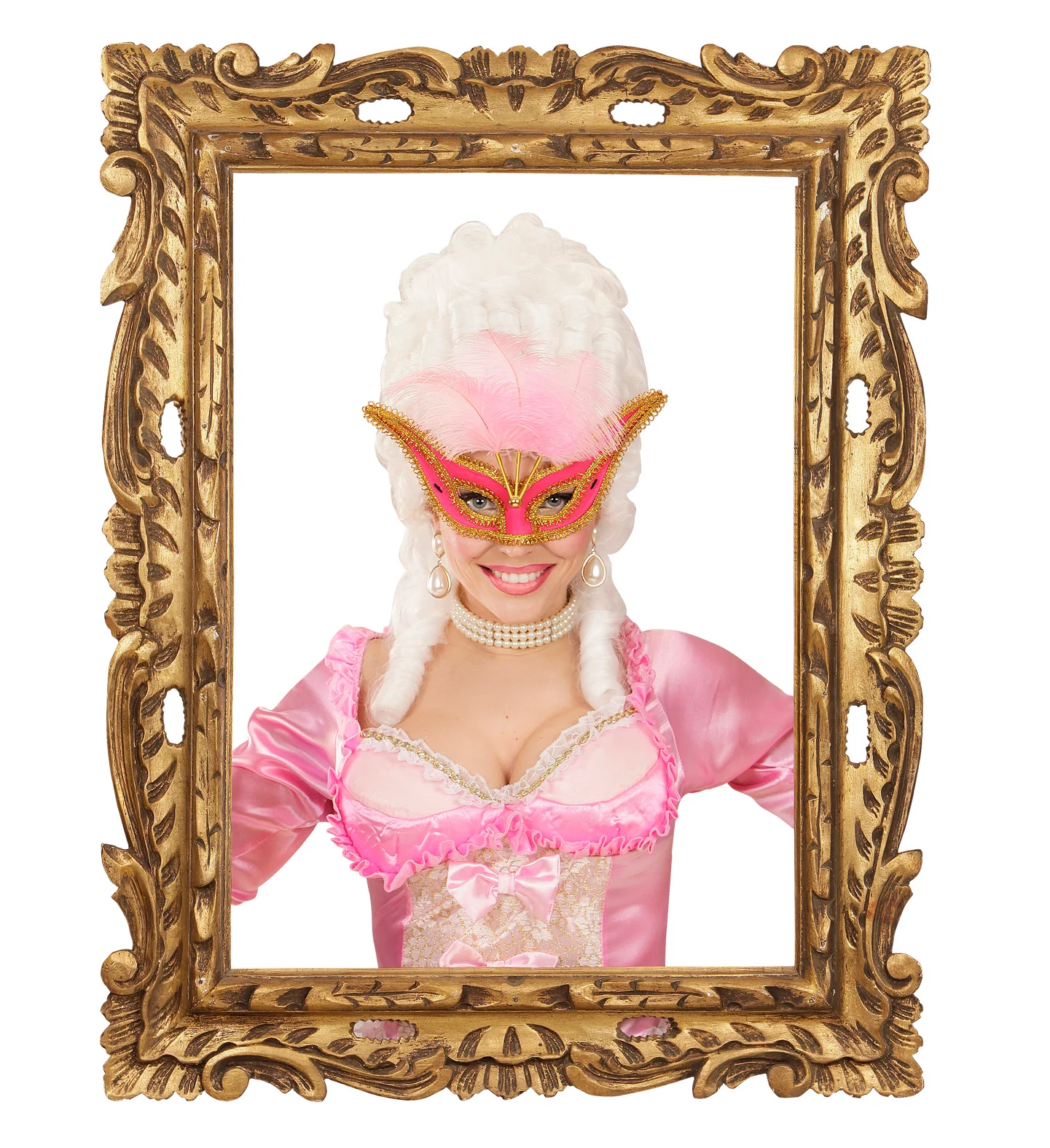 Roze oogmaskers met veertjes - Image 4