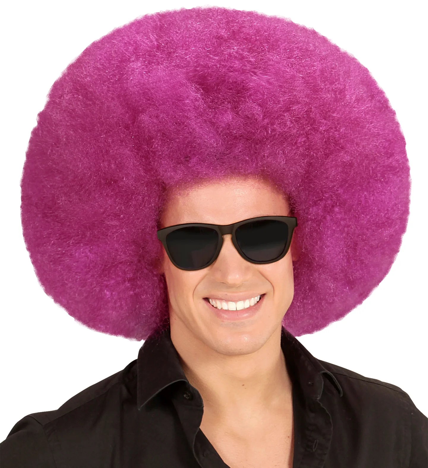 Paarse oversized Afro pruik - Image 2