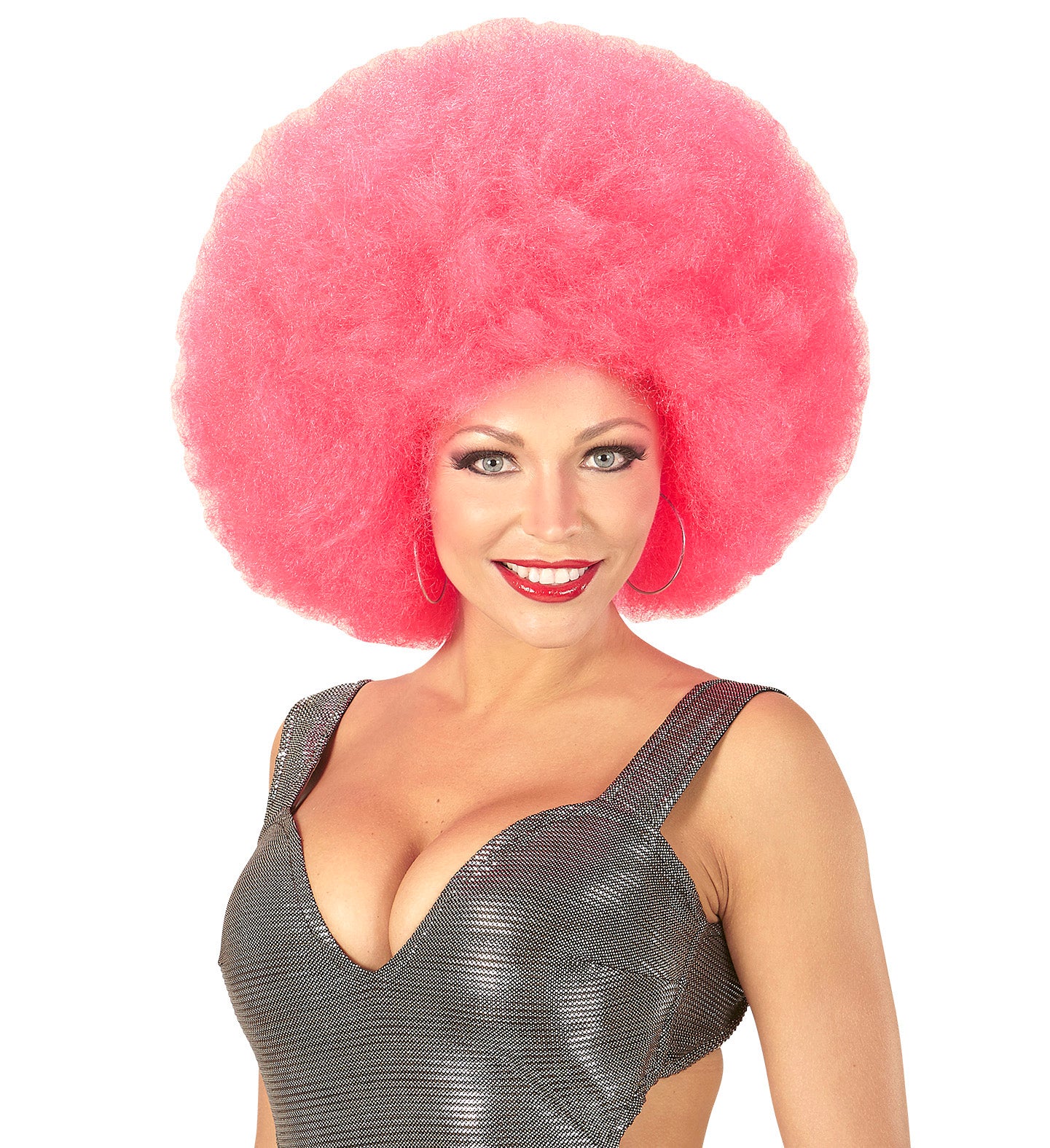 Roze oversized Afro pruik - Image 2