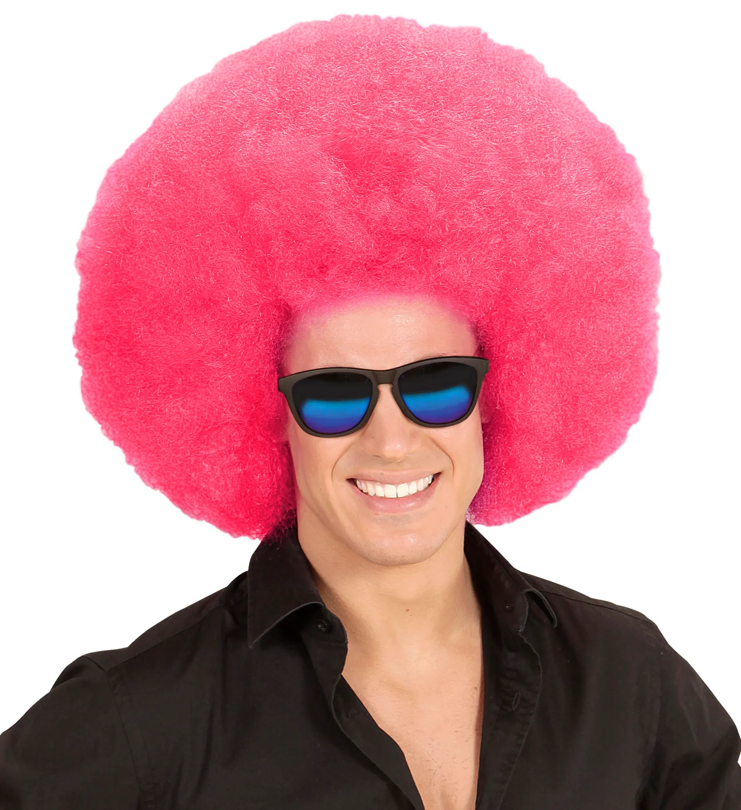 Roze oversized Afro pruik - Image 3