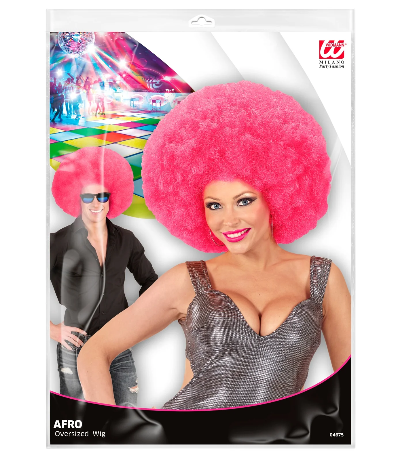 Roze oversized Afro pruik - Image 6