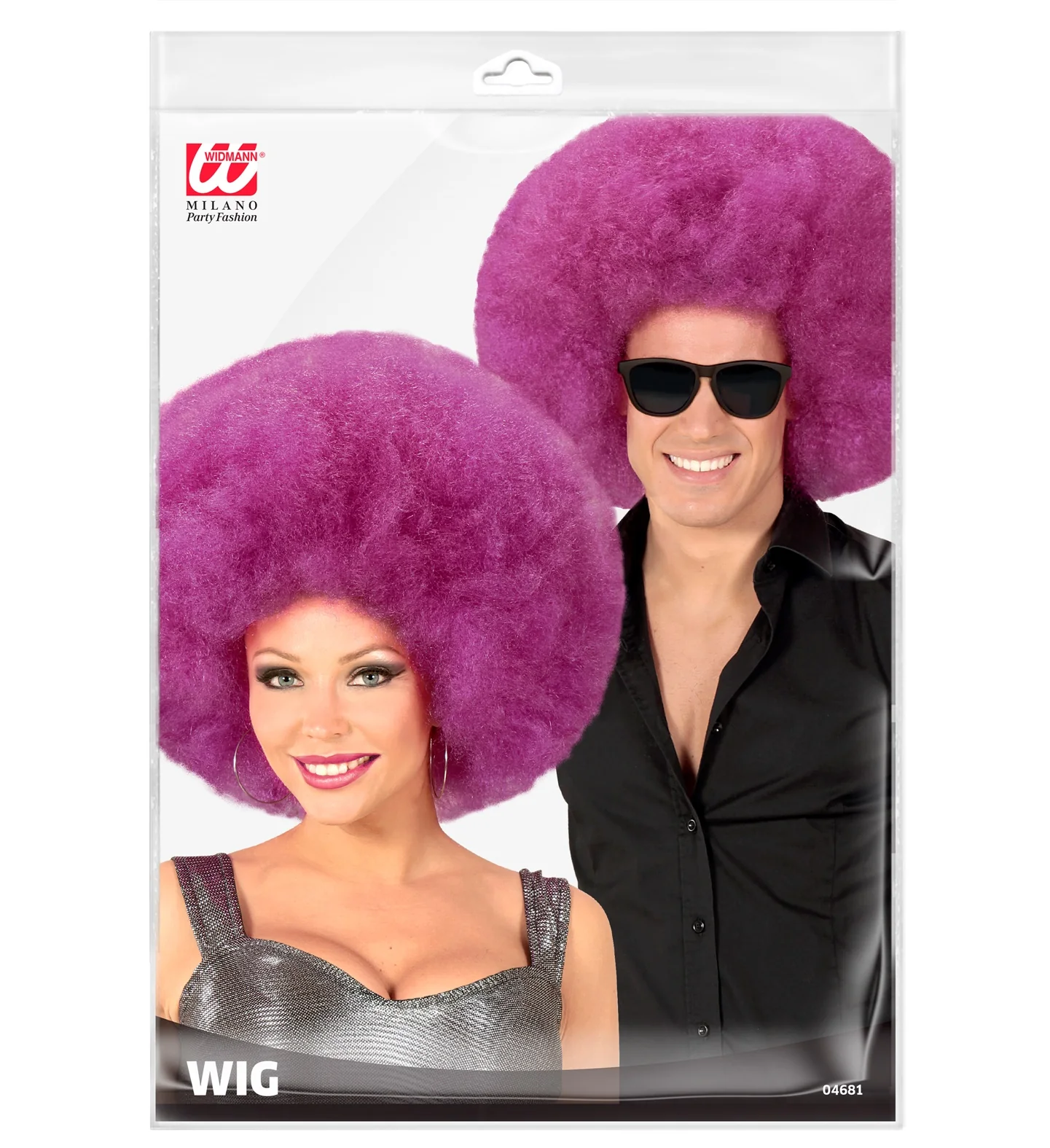 Paarse oversized Afro pruik - Image 5