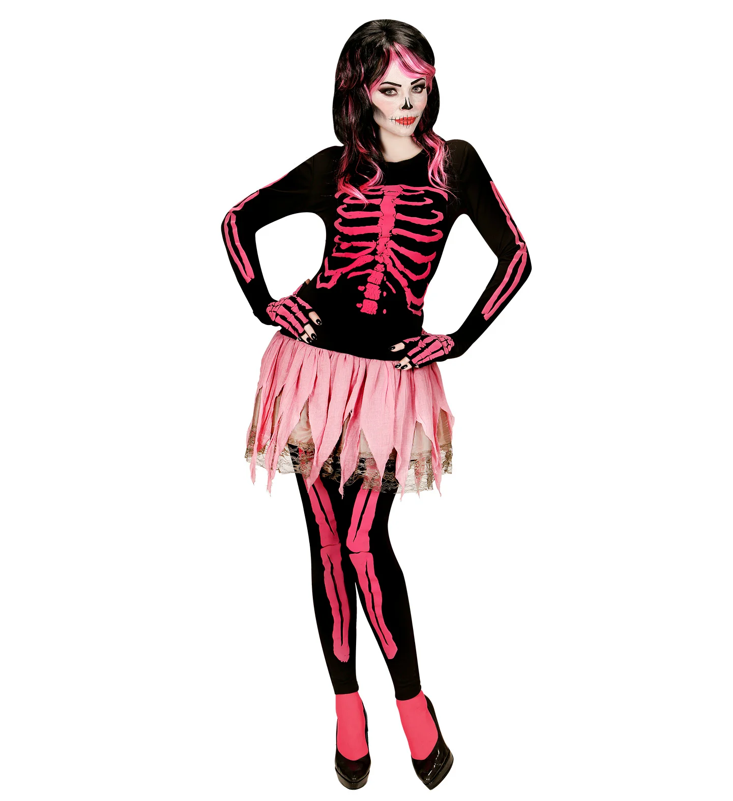 Roze skeletonjurkjes voor Halloween - Image 2