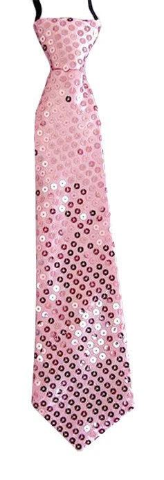 Roze stropdas met pailletten - Image 2