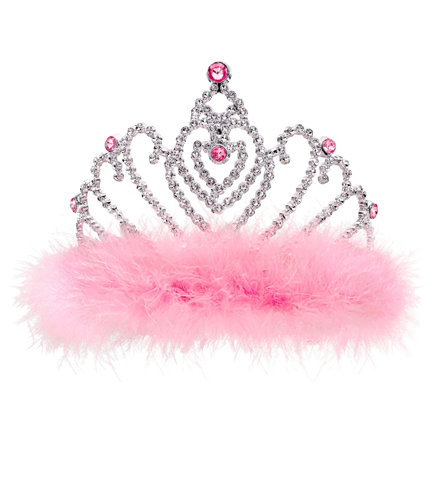 Roze prinsessenkroon met marabou