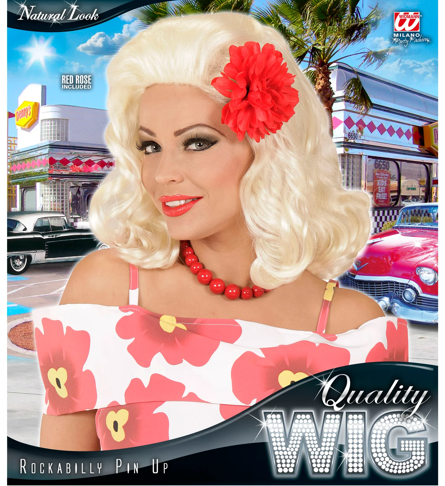 Grease pruik Sandy Pin up blond - Image 2