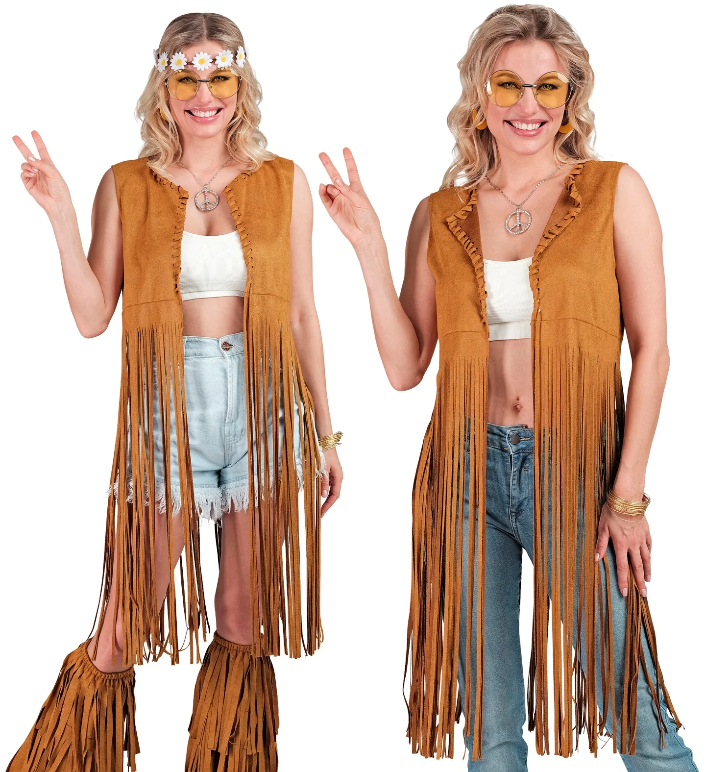 Hippie vest lang met franjes - Image 2