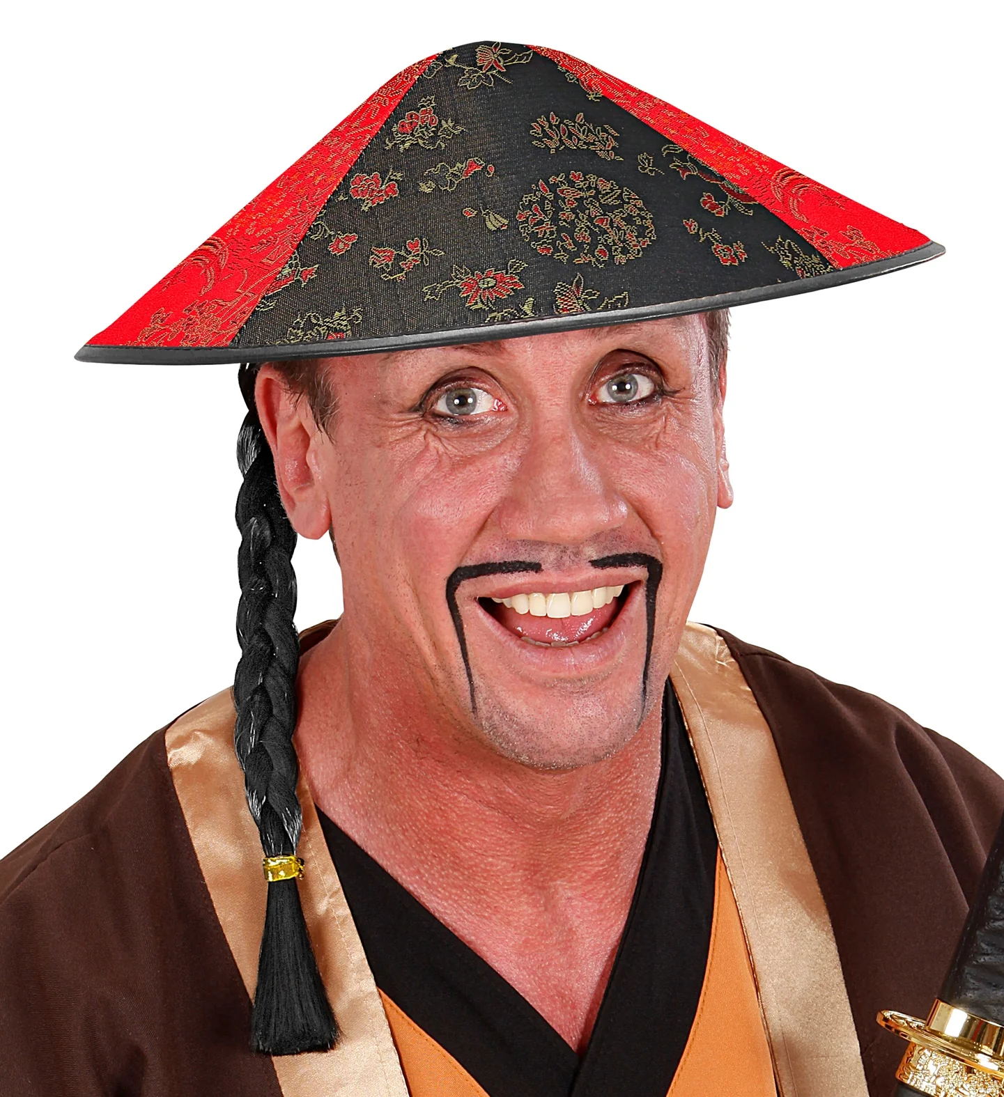 Satijnen hoed Chinese man met staartjes - Image 3